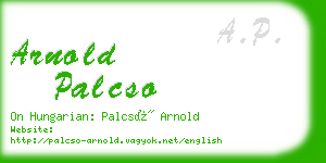 arnold palcso business card